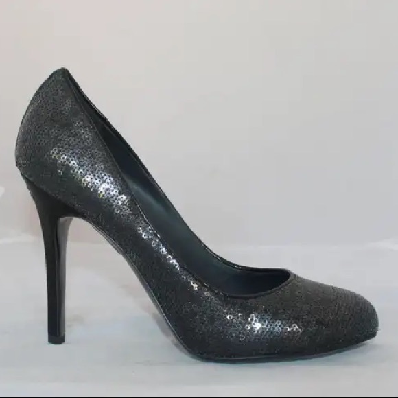 Auth CHANEL Black Sequins CC Heels Pumps 39.5 - Picture 3 of 7